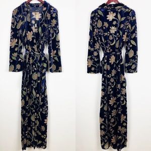 bcbg floral velvet burnout wrap dress